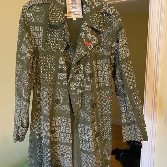 Supreme Military Trench Coat Olive Paisley - Picture 4 of 7